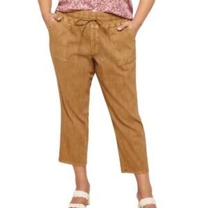 Kut From The Kloth Women's 3X Pant Drawstring Pull On Linen Blend 26" Inseam